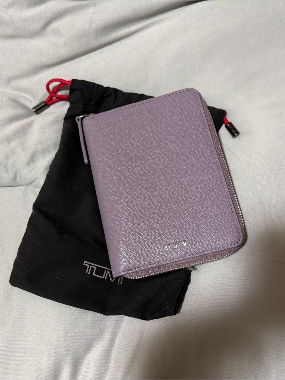 Tumi Lavender Belden Zip-Around Passport Leather Wallet